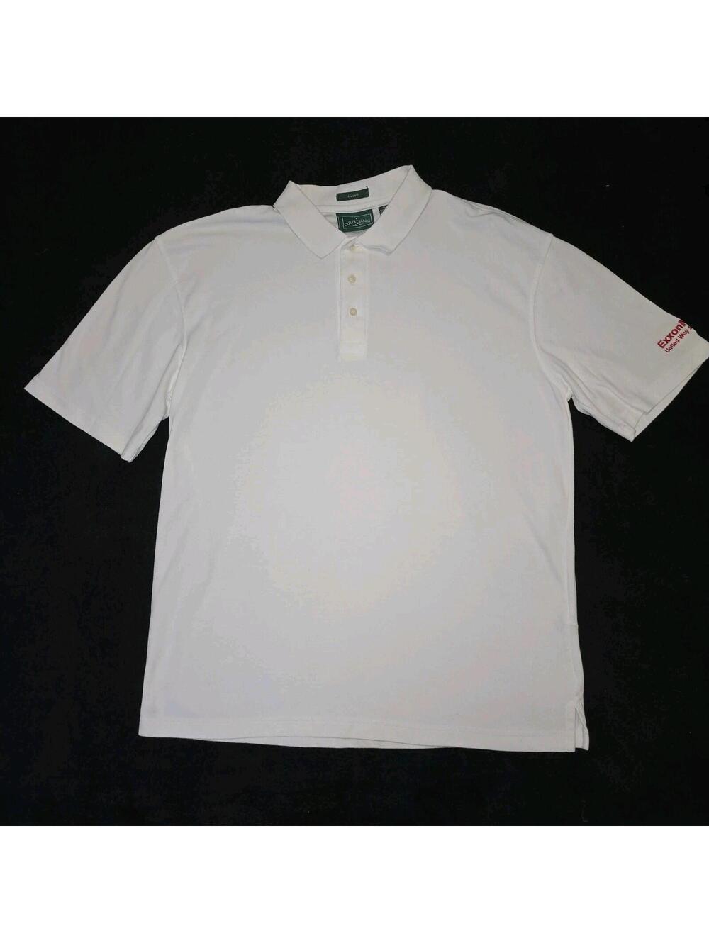 VTG ExxonMobil White Mens CoolDri Polo Outer Banks Sz XL